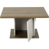 Table basse bar - ATOS - Carré - Chene Helvezia / Blanc - 69 x 69 x 3