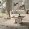 Table basse bar - ATOS - Carré - Chene Helvezia / Blanc - 69 x 69 x 3