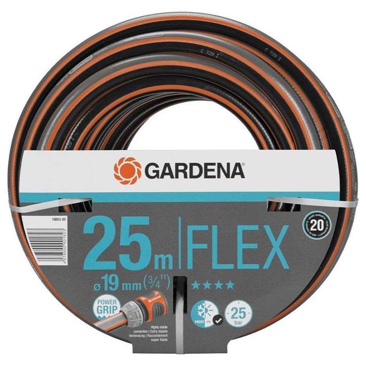 GARDENA Tuyau d'arrosage Comfort FLEX – Longueur 25m – Ø19mm – Anti noeud et indéformable – Garantie 20 ans (18053-20)