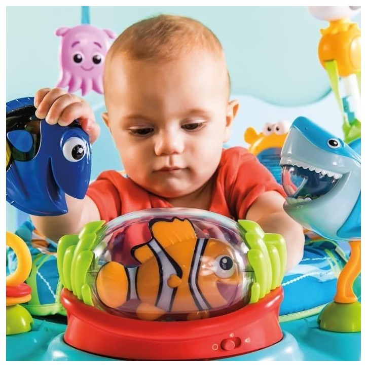 DISNEY BABY -NEMO- Aire d'éveil bébé multi-jouets, Cadeau Noel bébé, pivotant a 360° 13 jeux interactives Disney