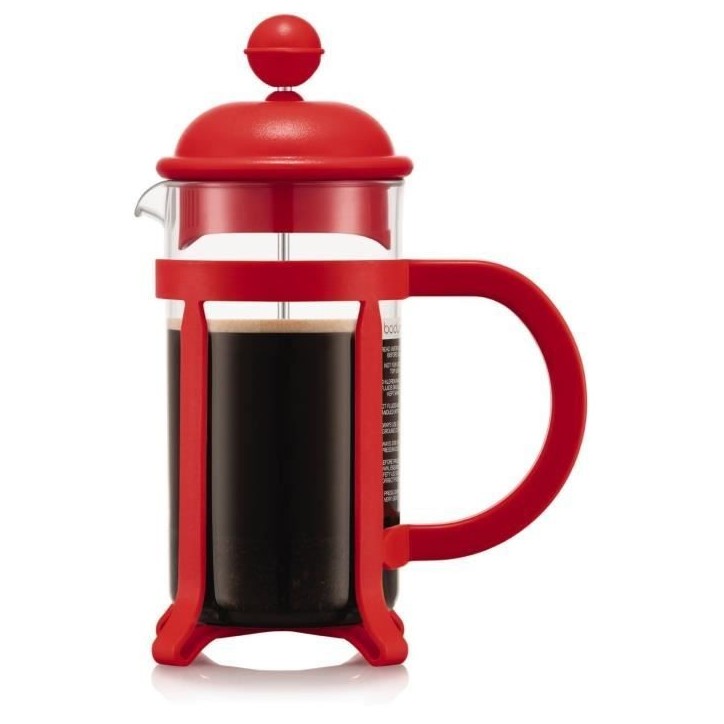 Cafetiere a piston - BODUM - Java - Monture et couvercle en plastique - 3 tasses - 0.35 l - Rouge Cafetiere a piston - BODUM - Java - Monture et couvercle en plastique - 3 tasses - 0.35 l - Rouge