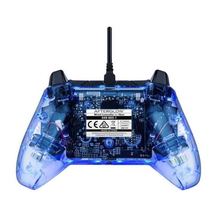 Manette de jeu - Xbox Series X|S, Xbox One et PC - LED Afterglow - Filaire - PDP - Transparent