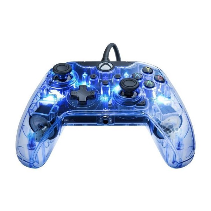 Manette de jeu - Xbox Series X|S, Xbox One et PC - LED Afterglow - Filaire - PDP - Transparent