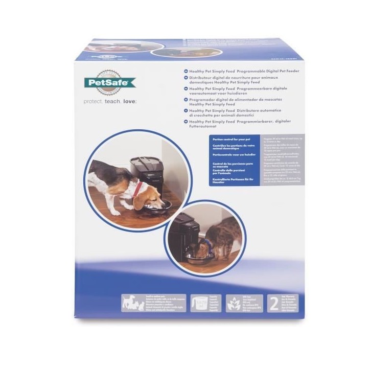 PetSafe - Distributeur Automatique de Croquettes pour Chien/Chat 5.6L Simply Feed- Jusqu'a 12 Repas,Fonctionne avec piles ou