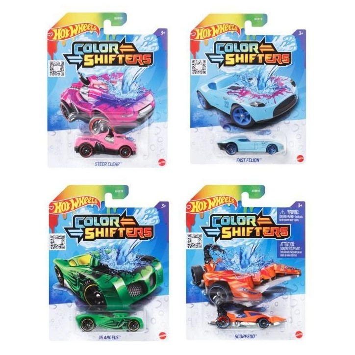 HOT WHEELS Véhicule Color Shifter, modele aléatoire, Change de couleur avec l'eau - Petite Voiture - 3 ans et + - Hot Wheels