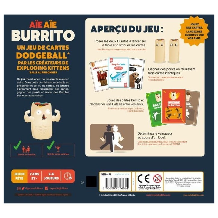 Jeu de société - ASMODEE - Aie Aie Burrito (Edition 2022) - Ambiance - 3 a 6 joueurs
