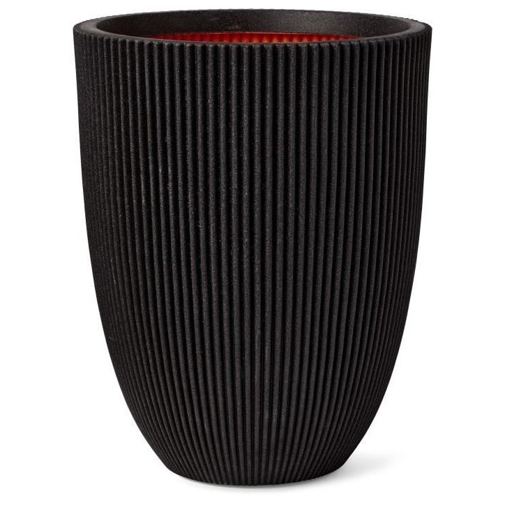 CAPI EUROPE Vase élégant bas GROOVE NL - 34x46 cm - Noir