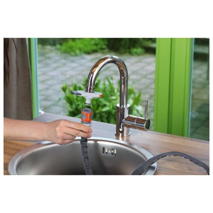 Adaptateur de robinet d'intérieur GARDENA - Raccordement filetage mâle M22 ou femelle M24 - Garantie 5 ans