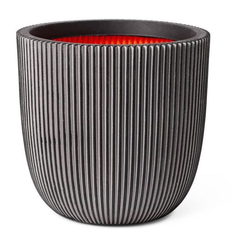 CAPI EUROPE Pot de fleurs boule GROOVE NL - 43x41 cm - Anthracite CAPI EUROPE Pot de fleurs boule GROOVE NL - 43x41 cm - Anthracite