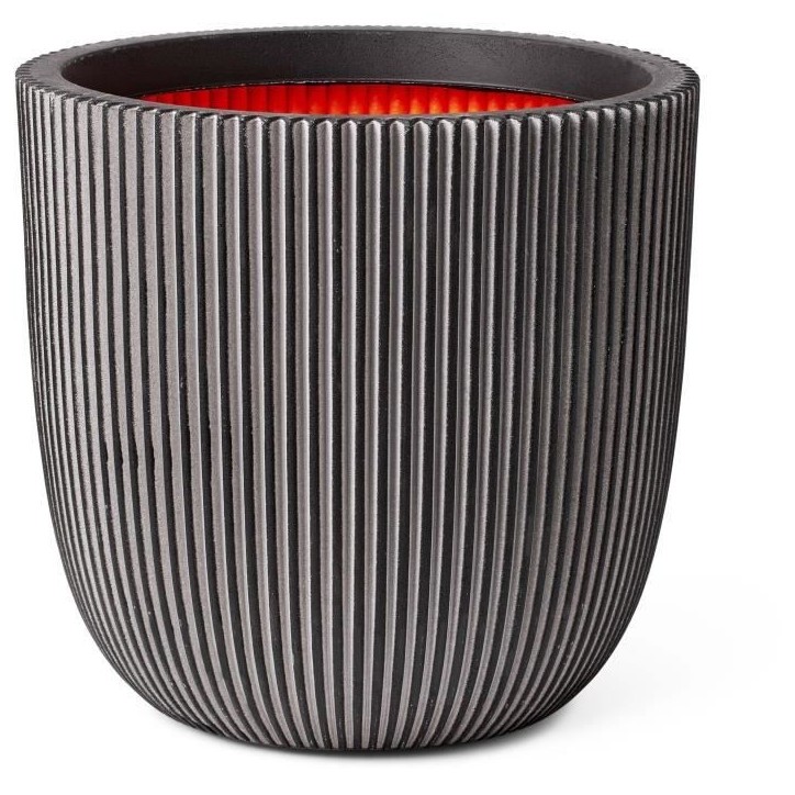 CAPI EUROPE Pot de fleurs boule GROOVE NL - 43x41 cm - Anthracite