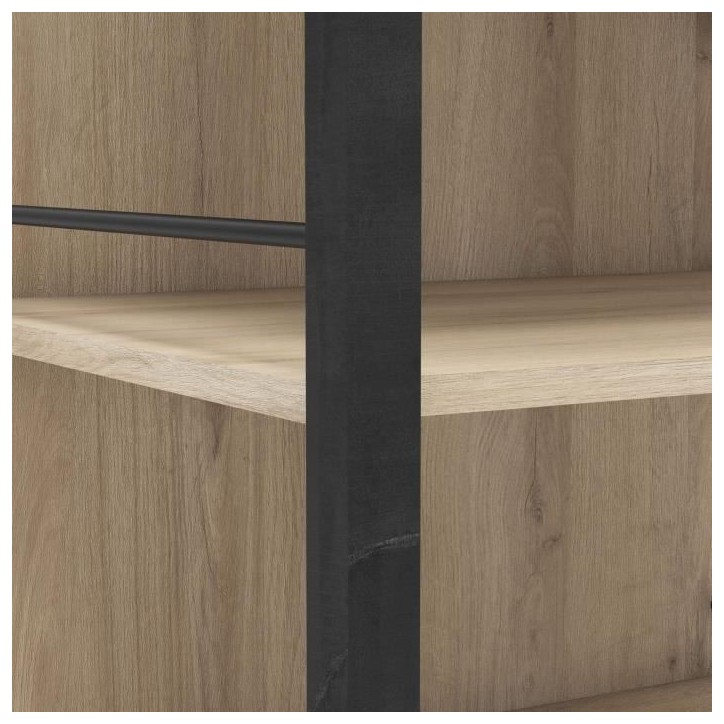 Kit Dressing extensible - L179 x P48 x H208 cm - Chene Kronberg / Noir mat - RIGA
