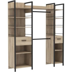 Kit Dressing extensible - L179 x P48 x H208 cm - Chene Kronberg / Noir