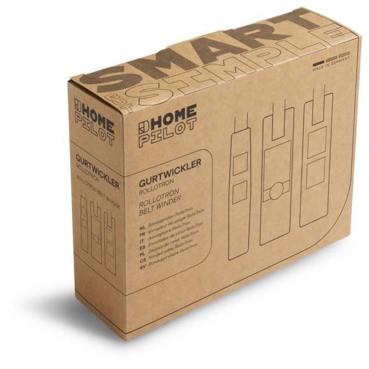 Enrouleur de sangle RolloTron mural pure - HOME PILOT - 10152330 - Force de traction : 30kg - Fonction mémoire 24h Enrouleur de sangle RolloTron mural pure - HOME PILOT - 10152330 - Force de traction : 30kg - Fonction mémoire 24h