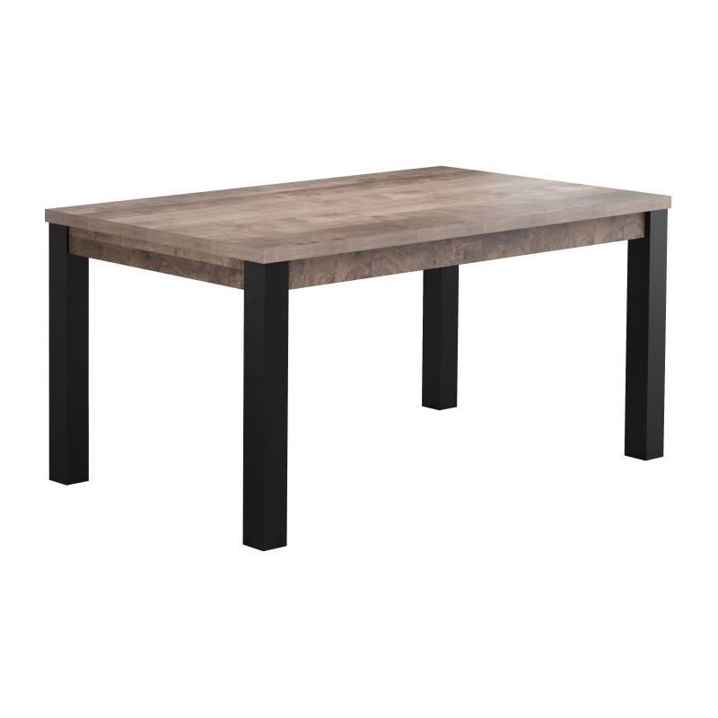 Table a manger fixe EMILE 6 personnes - Mélamine chene brun tabac et Table a manger fixe EMILE 6 personnes - Mélamine chene brun tabac et