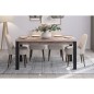 Table a manger fixe EMILE 6 personnes - Mélamine chene brun tabac et noir mat - L160 x P90 x H77 cm - TRENDTEAM