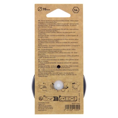 Cloche Filtre a Huile, 76 mm, 14 pans - PRECISION STEEL - A utiliser a