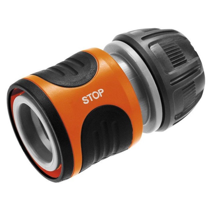 GARDENA Raccord d'arrosage Aquastop – Adapté tuyau Ø13mm & Ø15mm – Anti écoulement d'eau – Power Grip – Garantie 5 a