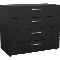 Commode - 4 tiroirs - Noir - L80,2 x P40,25 x H68,1 cm