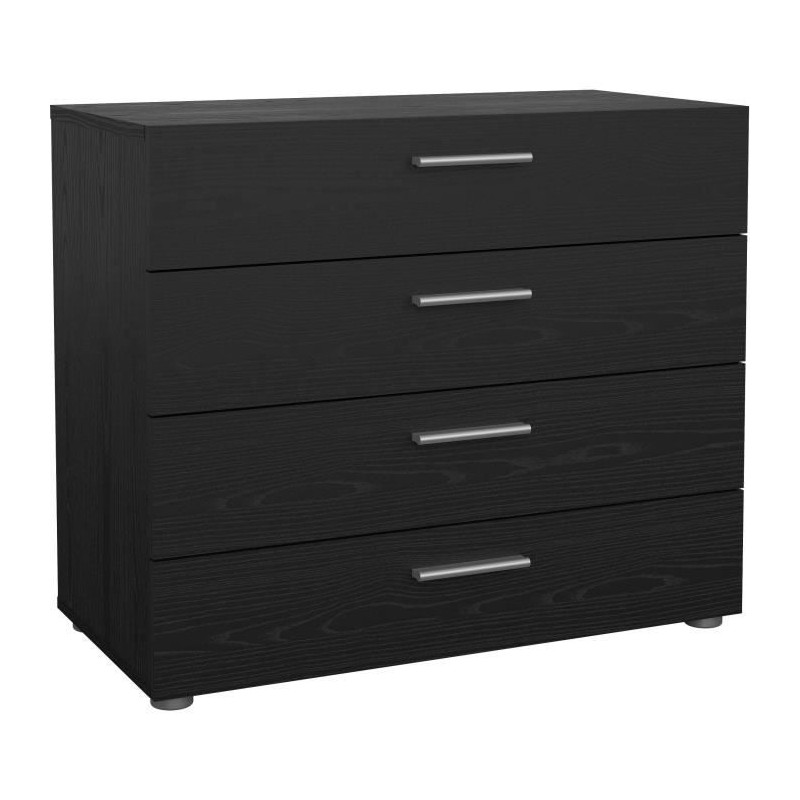 Commode - 4 tiroirs - Noir - L80,2 x P40,25 x H68,1 cm Commode - 4 tiroirs - Noir - L80,2 x P40,25 x H68,1 cm