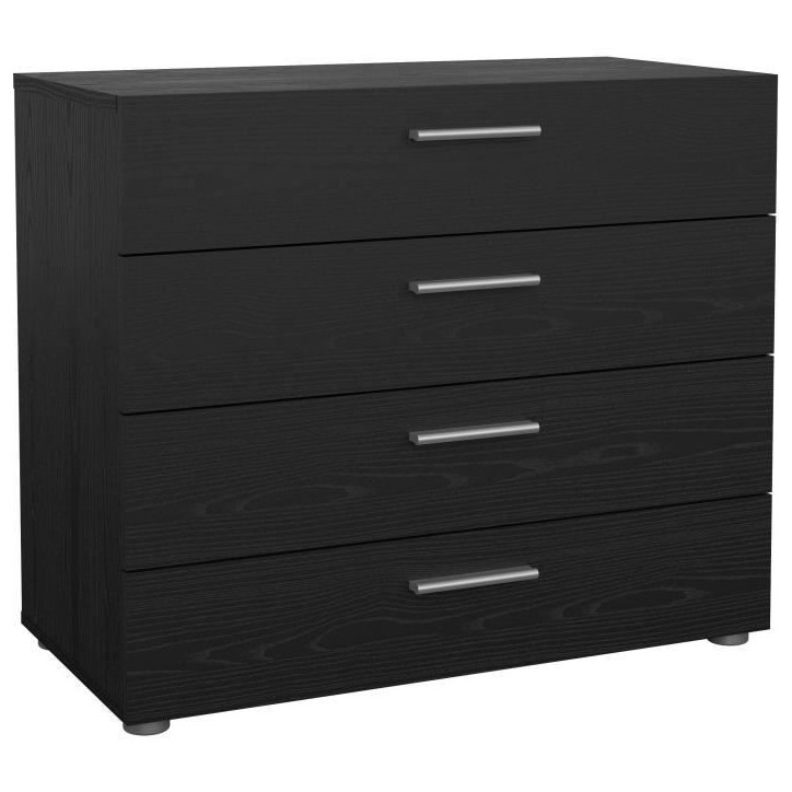 Commode - 4 tiroirs - Noir - L80,2 x P40,25 x H68,1 cm Commode - 4 tiroirs - Noir - L80,2 x P40,25 x H68,1 cm
