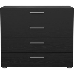 Commode - 4 tiroirs - Noir - L80,2 x P40,25 x H68,1 cm