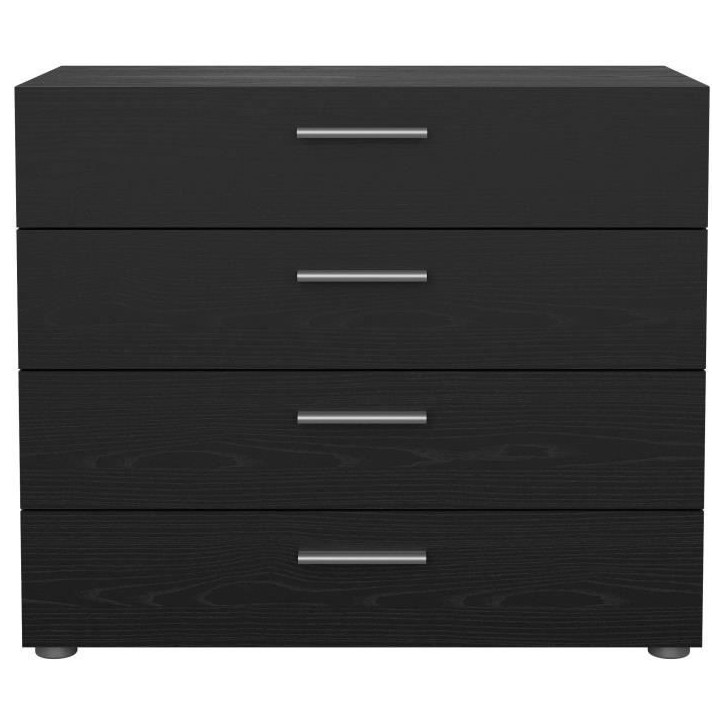 Commode - 4 tiroirs - Noir - L80,2 x P40,25 x H68,1 cm Commode - 4 tiroirs - Noir - L80,2 x P40,25 x H68,1 cm