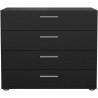 Commode - 4 tiroirs - Noir - L80,2 x P40,25 x H68,1 cm