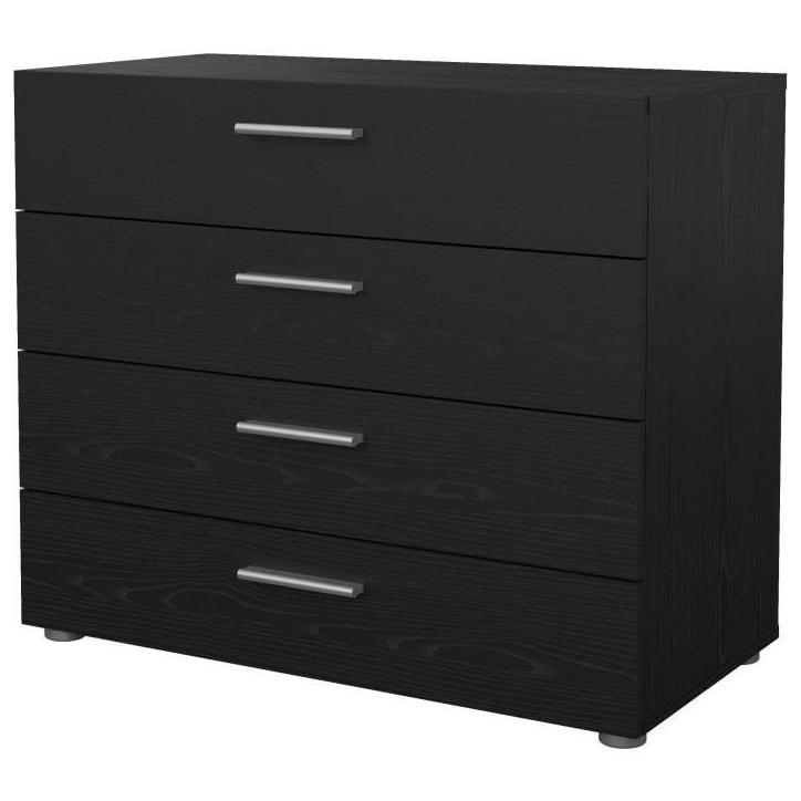 Commode - 4 tiroirs - Noir - L80,2 x P40,25 x H68,1 cm Commode - 4 tiroirs - Noir - L80,2 x P40,25 x H68,1 cm