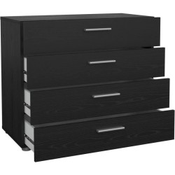 Commode - 4 tiroirs - Noir - L80,2 x P40,25 x H68,1 cm