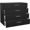 Commode - 4 tiroirs - Noir - L80,2 x P40,25 x H68,1 cm