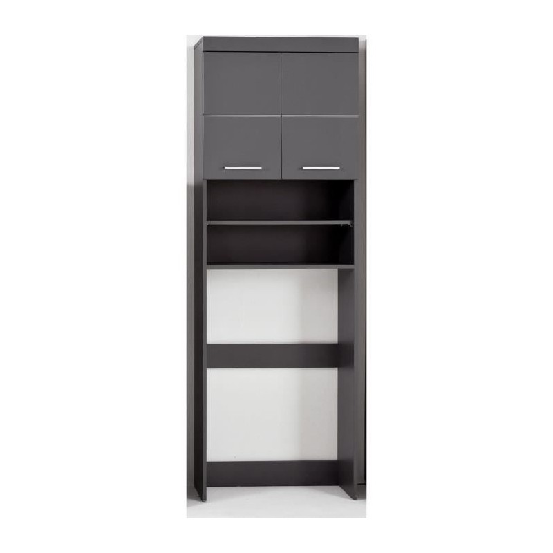 Meuble pour machine a laver - 2 portes - Gris Brillant - L63 x P24 x H Meuble pour machine a laver - 2 portes - Gris Brillant - L63 x P24 x H