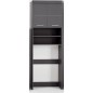 Meuble pour machine a laver - 2 portes - Gris Brillant - L63 x P24 x H187 cm - AMANDA
