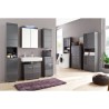 Meuble pour machine a laver - 2 portes - Gris Brillant - L63 x P24 x H