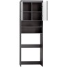 Meuble pour machine a laver - 2 portes - Gris Brillant - L63 x P24 x H