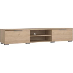Meuble TV - MATCH - Beige effet bois mat - 2 tiroirs, une niche - 172,