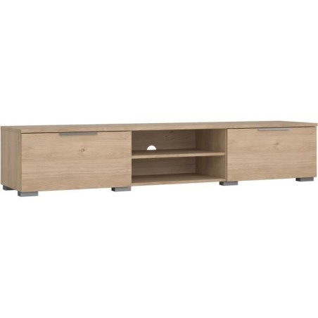 Meuble TV - MATCH - Beige effet bois mat - 2 tiroirs, une niche - 172,