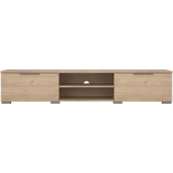 Meuble TV - MATCH - Beige effet bois mat - 2 tiroirs, une niche - 172,