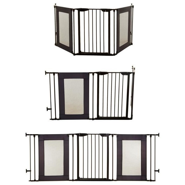 Barriere de sécurité - DREAMBABY - DENVER - 3 panneaux - 85,5-200 x 74 cm - Bidirectionnel - Noir Barriere de sécurité - DREAMBABY - DENVER - 3 panneaux - 85,5-200 x 74 cm - Bidirectionnel - Noir