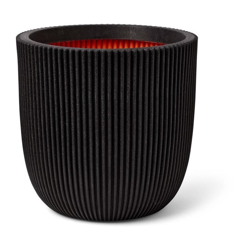 CAPI EUROPE Pot de fleurs boule - GROOVE NL - 43x41 cm - Noir CAPI EUROPE Pot de fleurs boule - GROOVE NL - 43x41 cm - Noir