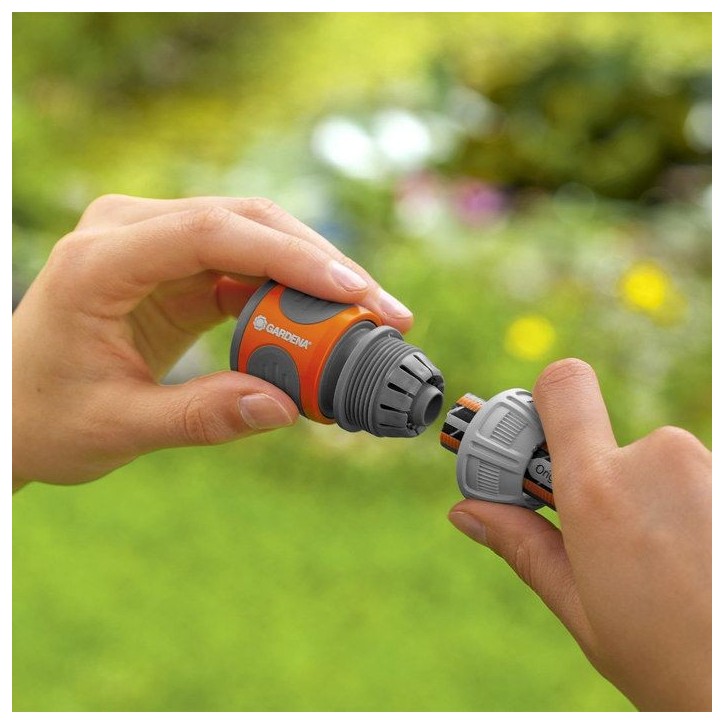 Raccord d'arrosage rapide GARDENA - Adapté tuyau Ø13mm & Ø15mm - Power Grip - Garantie 5 ans
