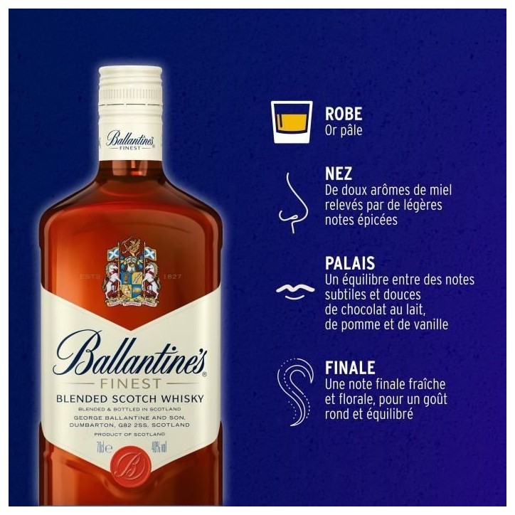 Ballantine's - Finest Whisky Ecossais - 40,0% Vol. - 70cl