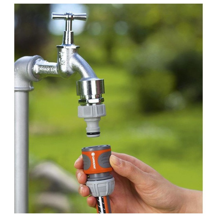 Raccord d'arrosage rapide GARDENA - Adapté tuyau Ø13mm & Ø15mm - Power Grip - Garantie 5 ans