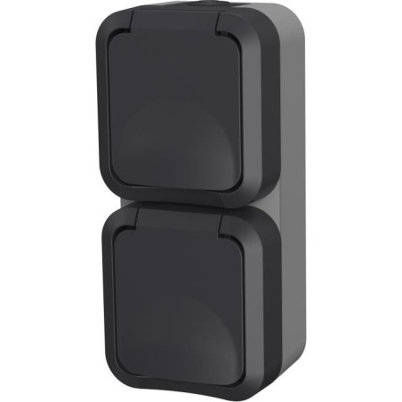 Double prise - QUARX - Aqua Pro - Extérieure, verticale, IP55, 250V,