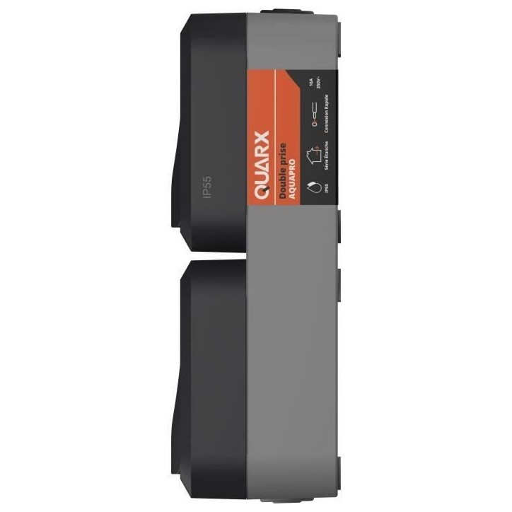 Double prise - QUARX - Aqua Pro - Extérieure, verticale, IP55, 250V, 16A Double prise - QUARX - Aqua Pro - Extérieure, verticale, IP55, 250V, 16A
