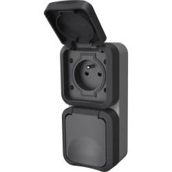 Double prise - QUARX - Aqua Pro - Extérieure, verticale, IP55, 250V,