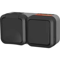 Double prise - QUARX - Aqua Pro - Extérieure, verticale, IP55, 250V,