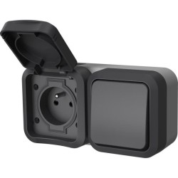 Double prise - QUARX - Aqua Pro - Extérieure, verticale, IP55, 250V,