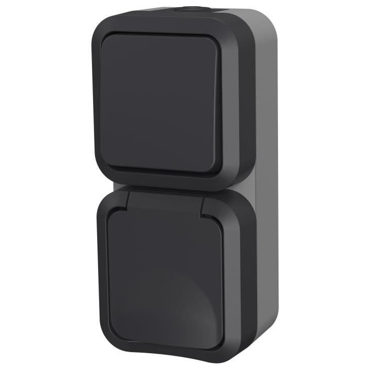 Double va et vient + Prise verticale - QUARX - Aqua Pro - Extérieure, verticale, IP55, 250V, 16A Double va et vient + Prise verticale - QUARX - Aqua Pro - Extérieure, verticale, IP55, 250V, 16A