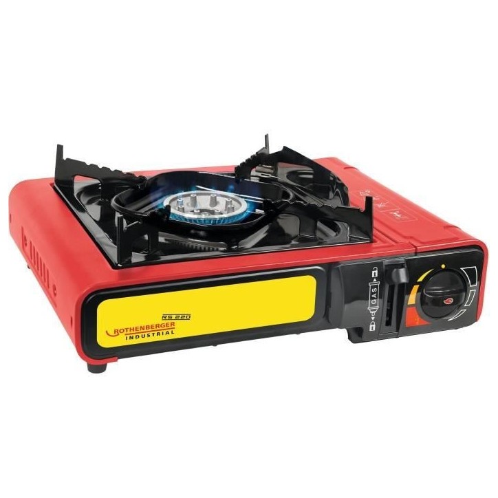 Réchaud a gaz - ROTHENBERGER - GOURMET RS 220 - 2000 W - Rouge et noir