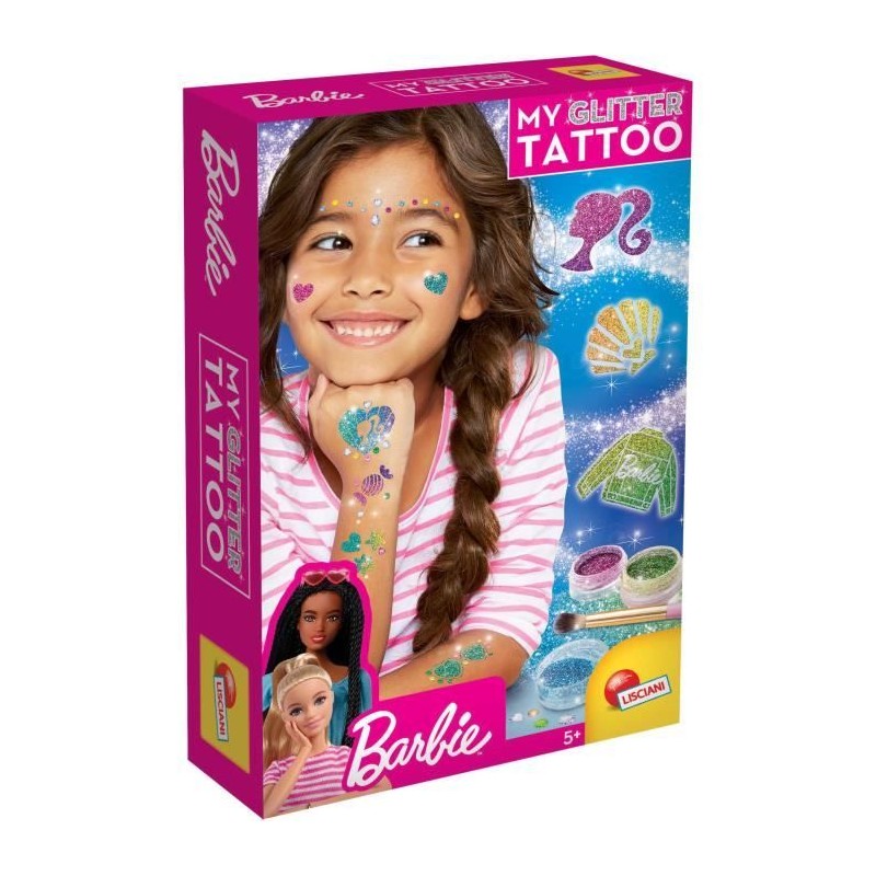 Tatouages Barbie - LISCIANI - Barbie - Glitter Tattoo - Tatouages pail Tatouages Barbie - LISCIANI - Barbie - Glitter Tattoo - Tatouages pail